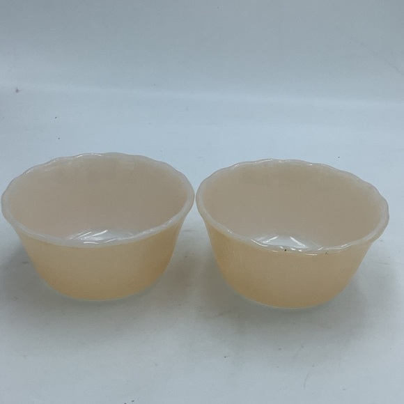 Two Fire King Peach Luster Custard Cups - Picture 2 of 6